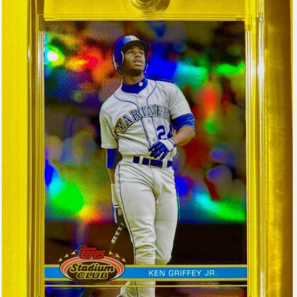 Topps Stadium Club Ken Griffey Jr. Card in Yellow Case